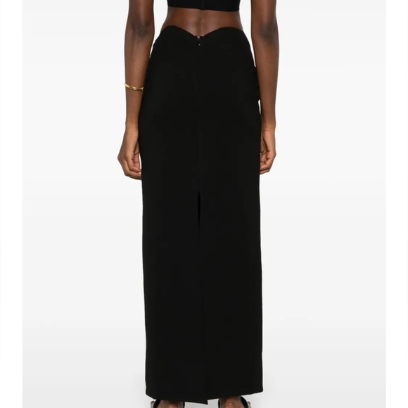 🆕 STAUD Petunia Skirt Black Maxi Heart Detail Elegant High-Waisted Slit Skirt XL - Picture 3 of 15